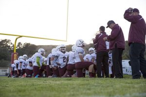 Coach Fuller praying before game time.