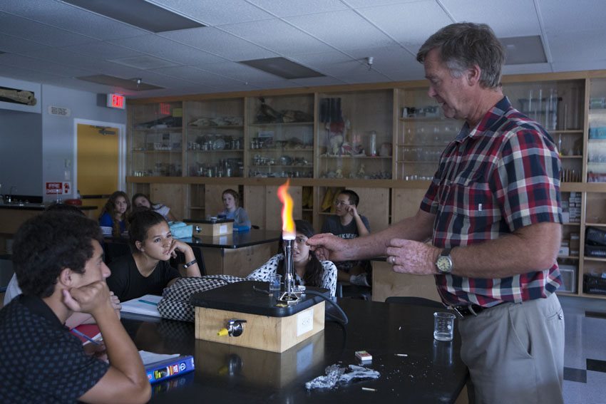 Scott Bucher lights up the room during his demonstration. 