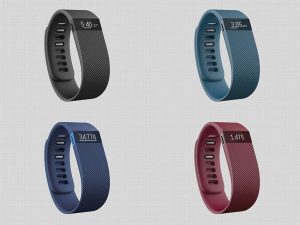 The fitbit charge comes in several different colors including teal, violet and pink. 