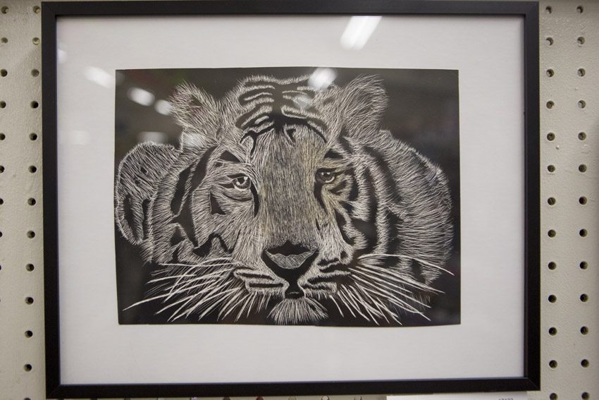 Sydney Belmont, '17, enters the High School Fine Art Show held in Allard's Art store, Nov. 20.