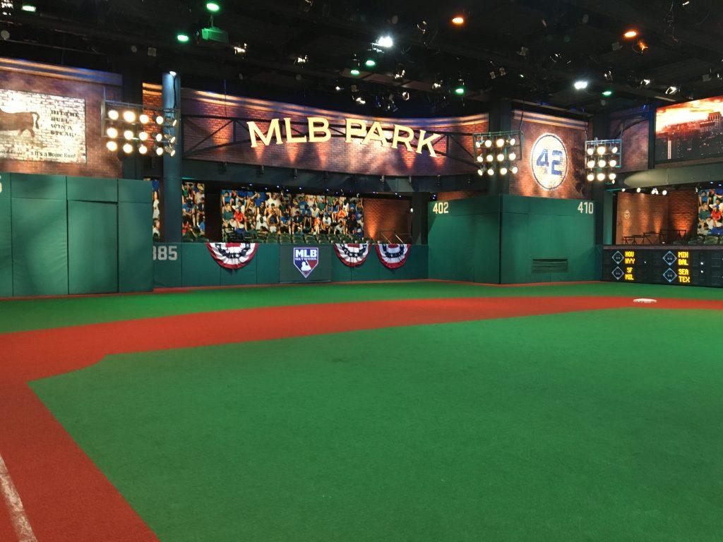 Feather staffers added a few extra steps to their day when they played wiffle ball in MLB network studio 42