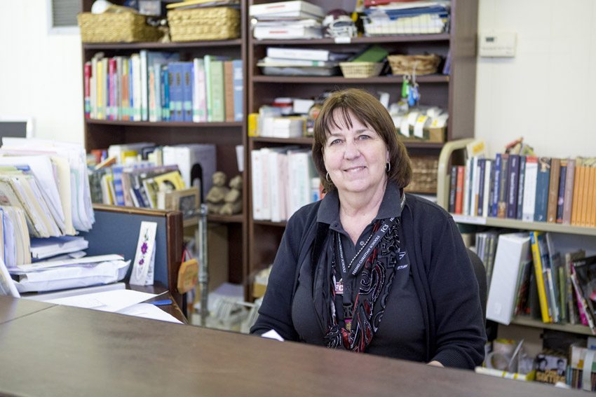 Lin Brown has worked as a librarian at FCS for 29 years.