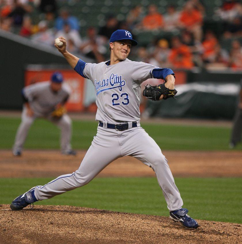Kansas City Royals Zack Greinke delivers against the Baltimore Orioles in the first inning of a baseball game, Wednesday, July 29, 2009, in Baltimore.