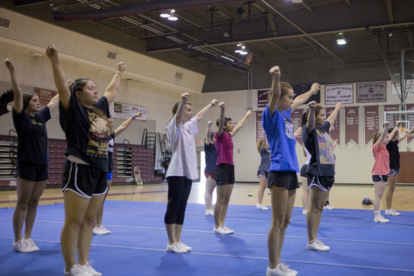 Girls will learn a cheer and a dance to perform at tryout.