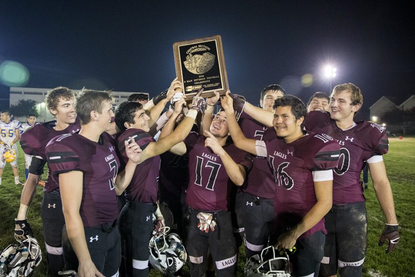FC Football won the 2016 CIF, Central Section 8-man Valley Championship. (Ayers far right)