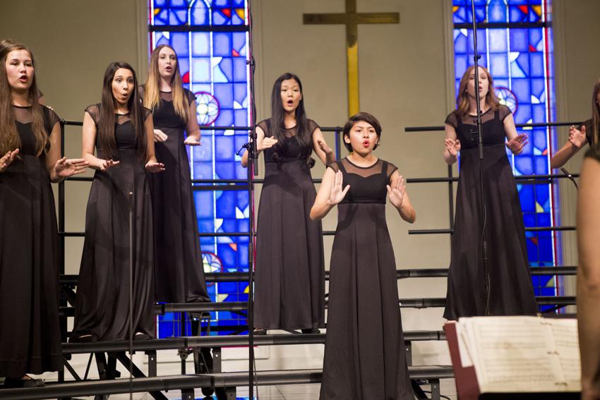 Ensemble performs in last years final choir concert, May 2. 