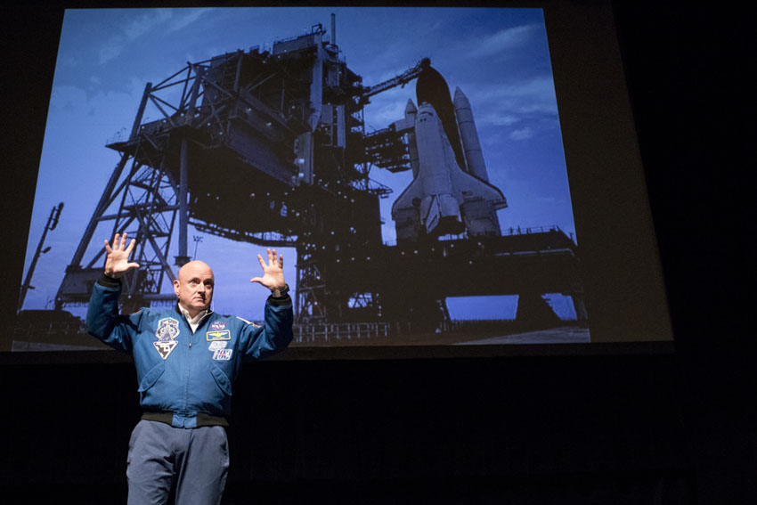 Space station Commander Scott Kelly speaks to Fresno audience