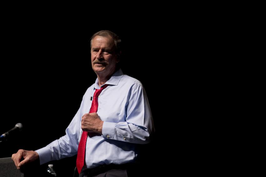 President Vicente Fox of Mexico presents at SJV Town Hall
