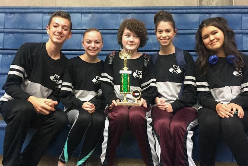 FC color guard placed third out of nine schools in the XX, Jan 27.