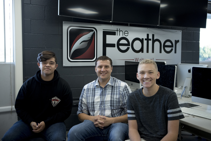 Richie Cortez and Kyle Clem with radio broadcaster Paul Loeffler.