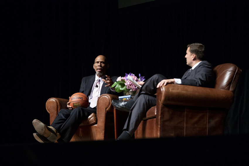 Kareem Abdul-Jabbar discusses his favorite memories of playing basketball, Oct. 9.