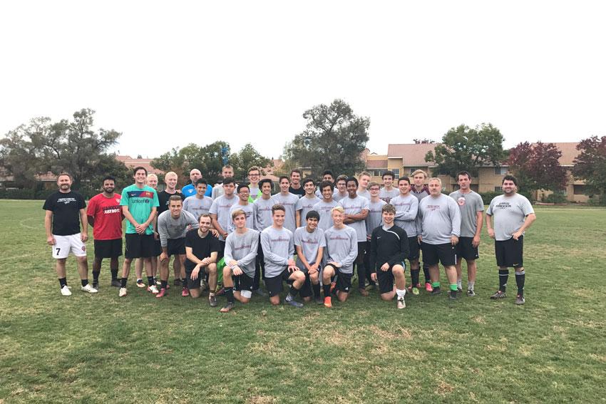 Alumni players participate in annual soccer practice