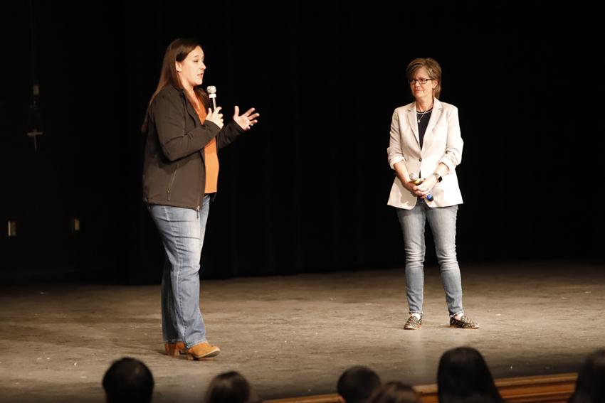Sara Vladic and Lynn Vincent spoke at a Fresno town hall about the USS Indianapolis, Nov. 1.