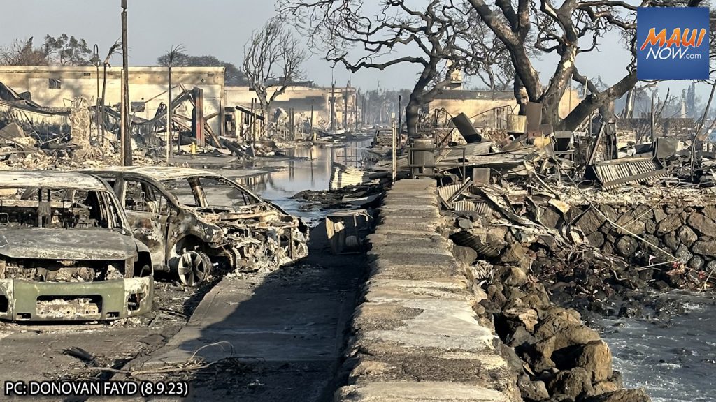 Lahainas Front Street after the wildfire.