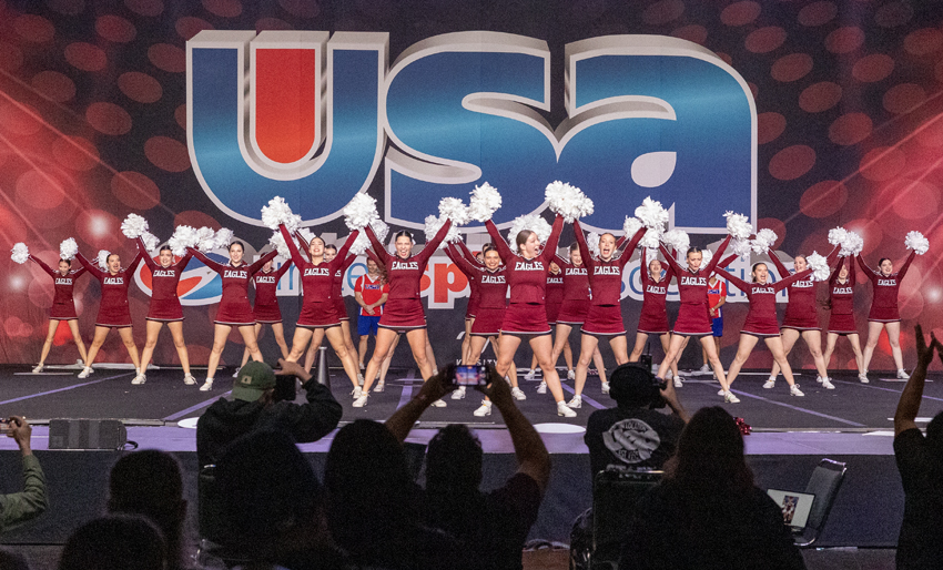 Fresno Christian cheer competes in USA nationals, Feb. 16. 
