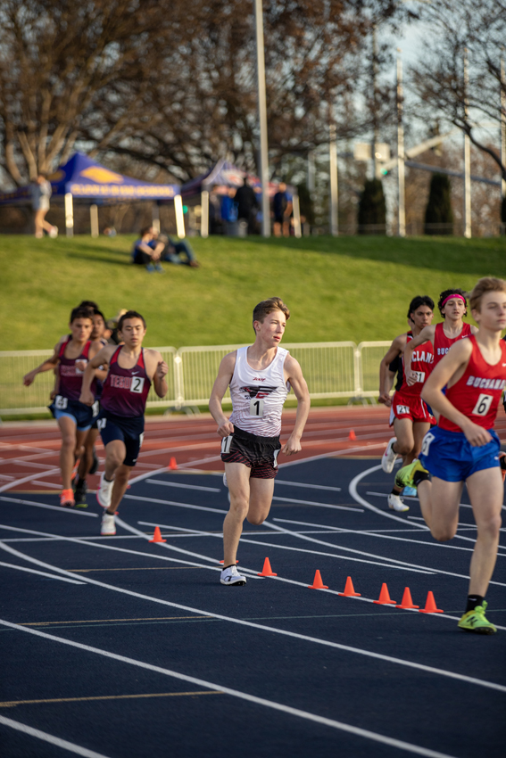 Jeremiah Valoroi, 27, rounds the first turn in the 1600 meters, Feb 23.