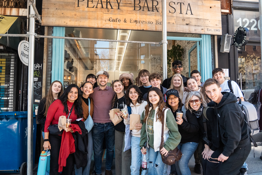 Feather students meet the owner of Peaky Barista as he shares his story and experiences owning three locations in New York.