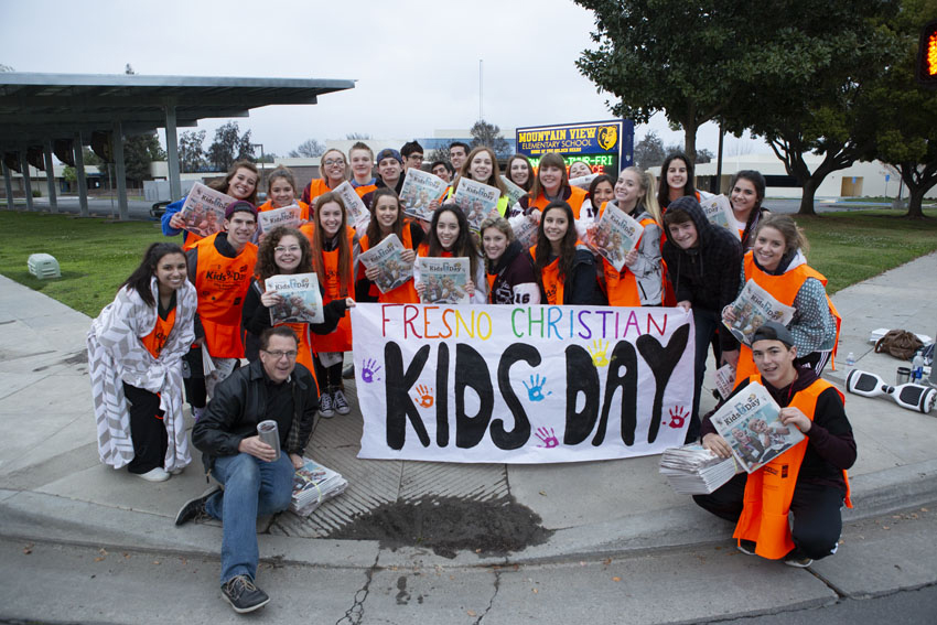 Kids Day has been supported by The Feather annually; team members sell newspapers to people driving by to raise funds for Valley Childrens Hospital. 