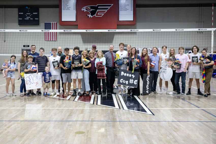 The+seniors+on+the+boys+volleyball+team+celebrate+their+last+league+home+game+with+friends+and+family%2C+Apr+18.