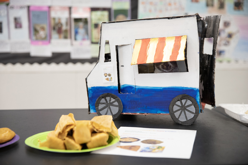 Spanish student created a food truck from cardboard and paint, Jan. 31