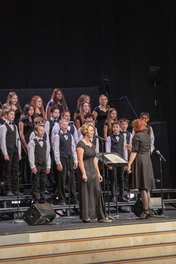 Middle school choirs sings Can I ride? with soloist Olivia Geil, May 6.