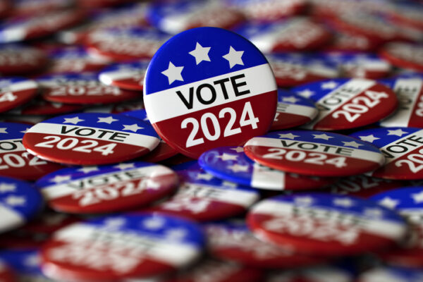 2024 President Election give out and vote pins.