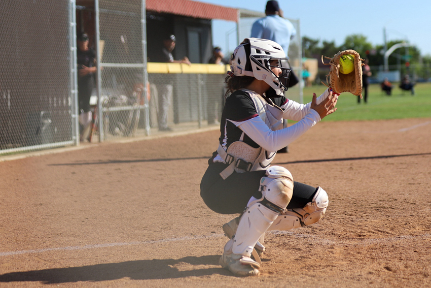 Senior, Rachel Martin is the starting catcher on the team, May 7. 