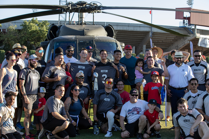 Unit members and supporters celebrating the Rotors win at Heroes Night, Sept. 14.