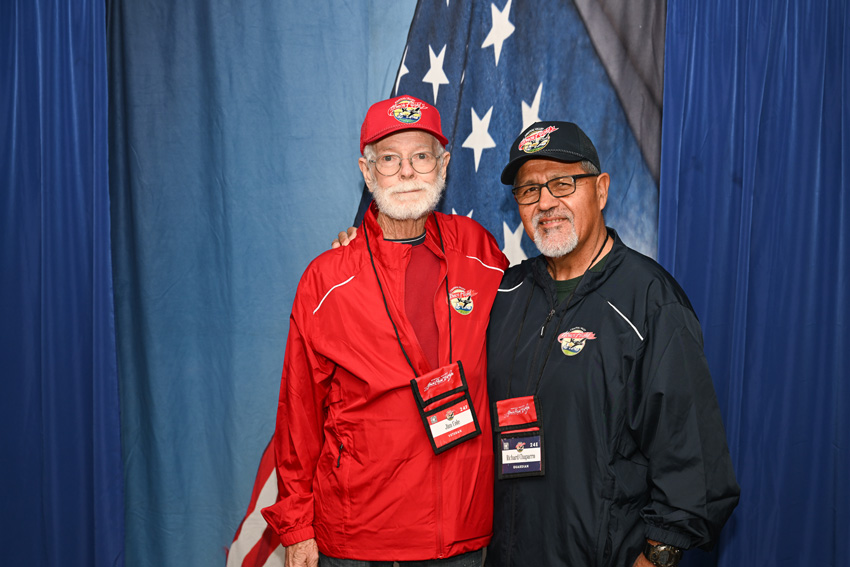 Jim Cole and his guardian Richard Chaparro on Central Valley Honor Flight #29. 