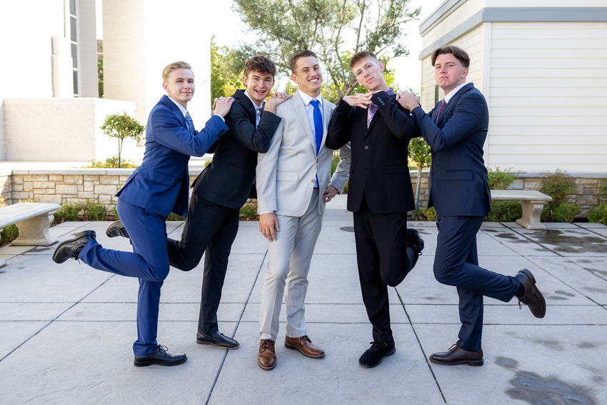 Senior king candidates (left to right) Caleb Iest, Ian Palsgaard, Braxton Bay, Aden Milwee, Theron Myers