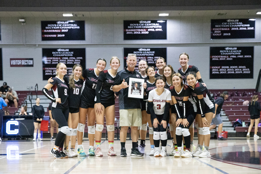 Coach Guglielmana's 500th win plaque