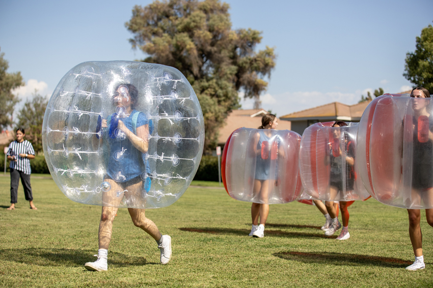 The princess nominees battle it out on the bubble soccer field, it ends with an unexpected victory from the freshmen.  