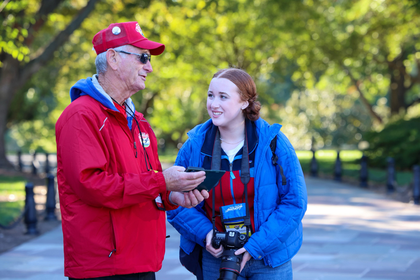 Peters enjoyed talking with the veterans every chance she got. 