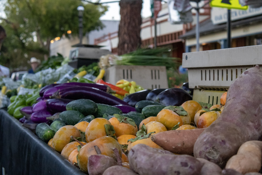 Fresh produce on display for sell.