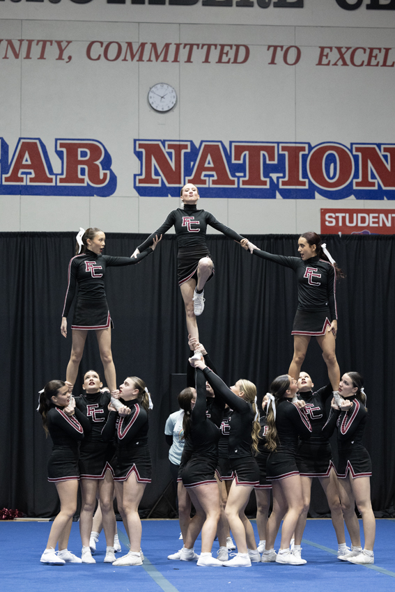 FC cheer competing at the CIF qualifiers.