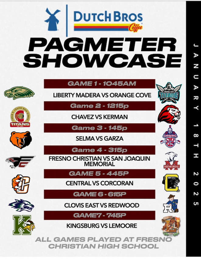 The schedule for the 2025 Pagmeter Showcase in the FC gym.