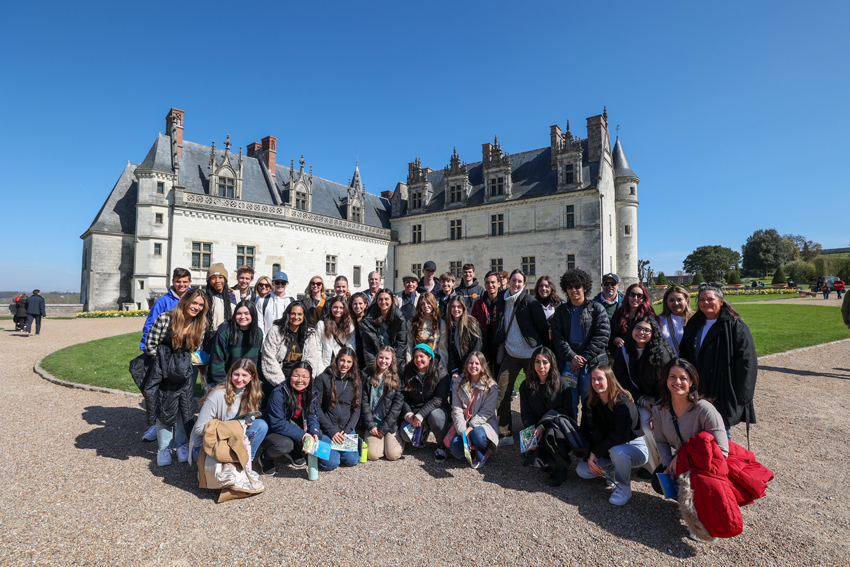 Students traveled through the French countryside in route to Paris making sure to tour the famous Chateau d' Amboise in the Louire Valley.