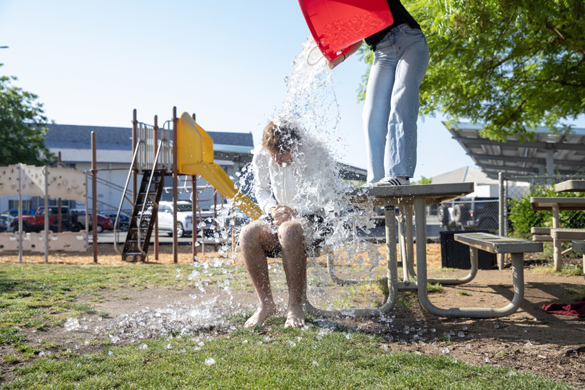 Junior Benson Elbert participates in the challenge after being nominated numerous times.