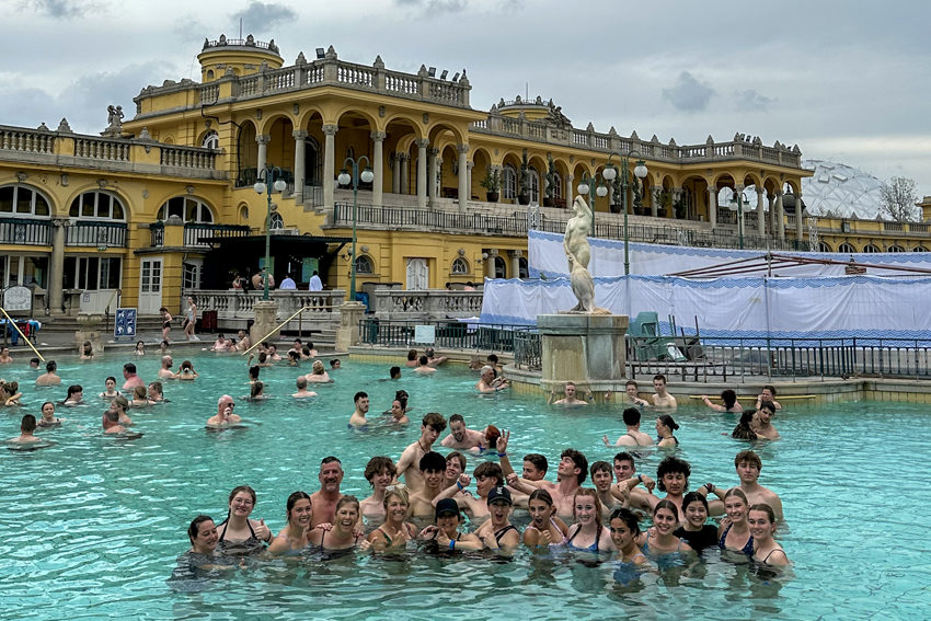 Students soak in iconic Budapest Baths