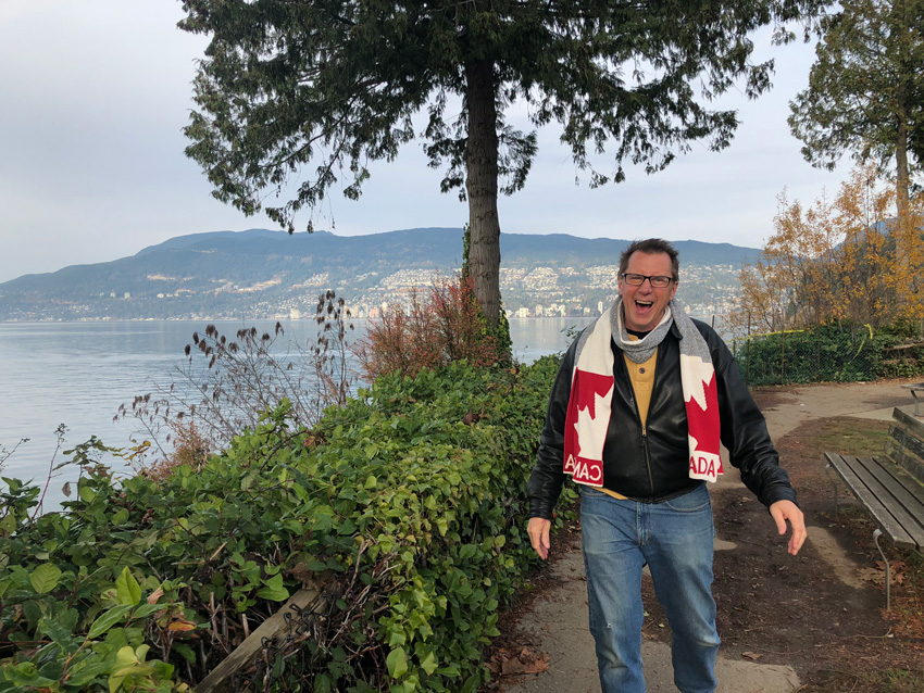 Greg Stobbe on one of his many trips to his home country, Canada.