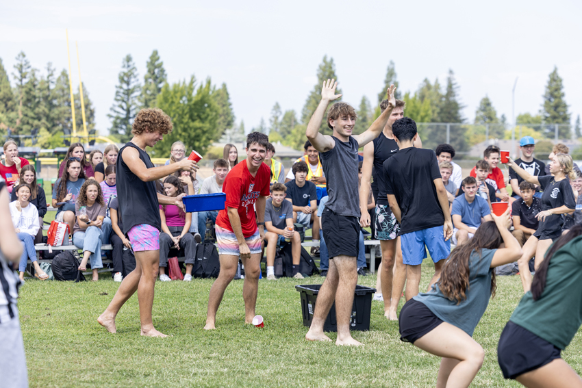 Lunchtime pageant included the seniors as they dominated in water games. 