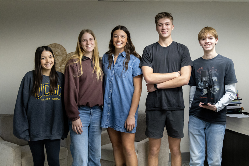 (Left to Right) Meghan Connolly, Sarah Guglielmana, Jordyn DeGroot, Tycen Rameriez and Caleb Eldridge. These athletes represent the first of the class of 2026 to declare their intention to continue their athletic career. 