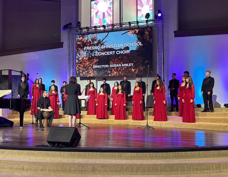 Fresno Christian Concert Choir performs their spiritual piece "Bonse Aba."