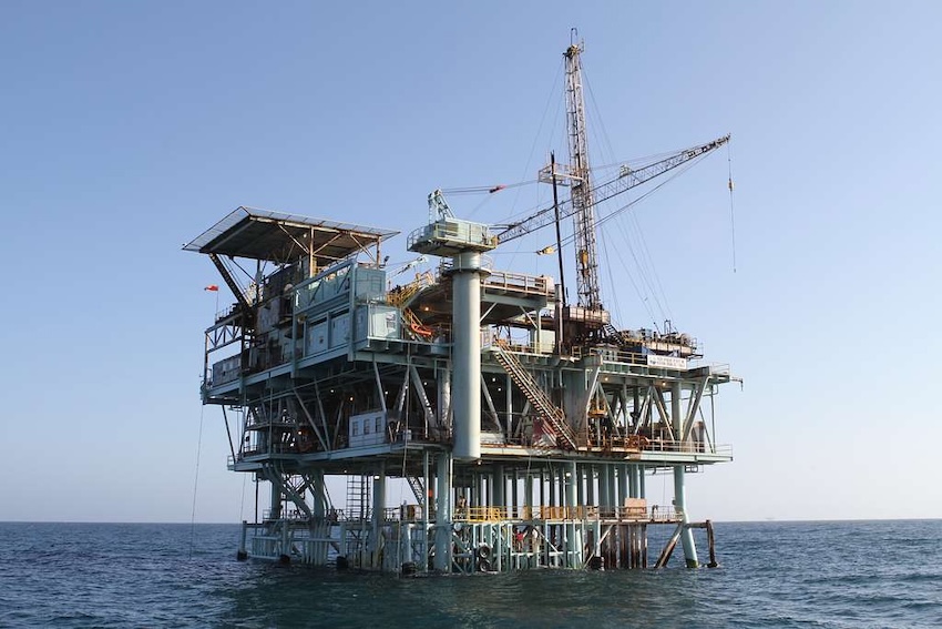 Oil rigs are based offshore in Santa Barbara. The oil is then set inland for refining.