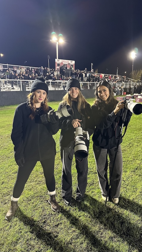 Photographing the football Valley Championship alongside Tabitha Peters,'26 and Selah Neal,'27.